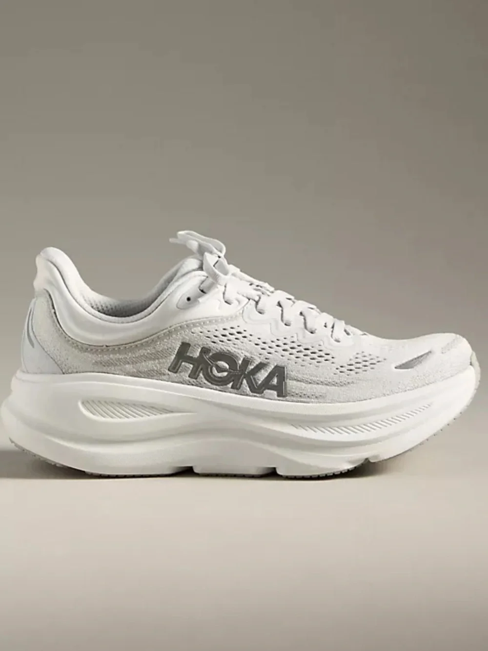 Hoka Bondi 9 Women size 10.5 Sneakers in kitty gray with Gray Logo